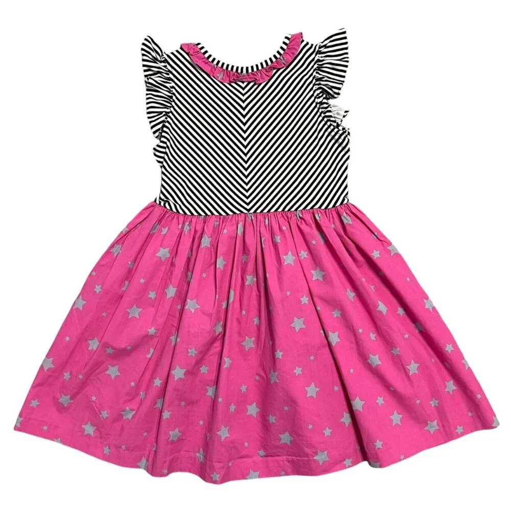 Eleanor Rose 7-8Y Magenta Stars Harper Dress